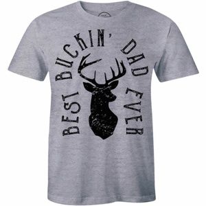 Mens Best Buckin Dad Ever Antlers Funny T-shirt